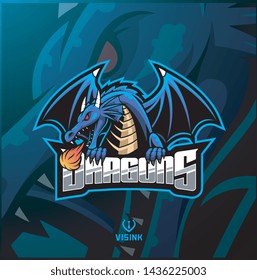 Dragon esport mascot logo design