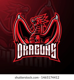 Dragon esport mascot logo design