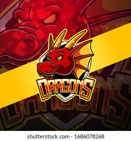 Dragon esport mascot logo design