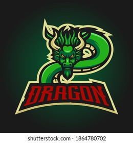 Dragon esport mascot logo design vector with modern illustration concept style for badge, emblem and t-shirt printing