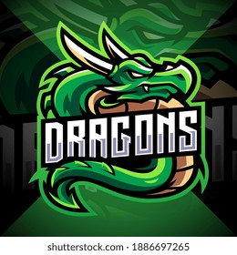 Dragon esport mascot logo design