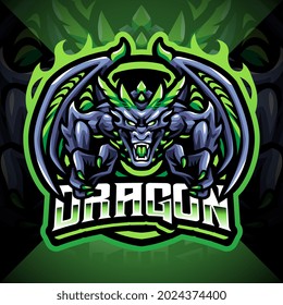 Diseño del logo de la mascota de deportes de dragón