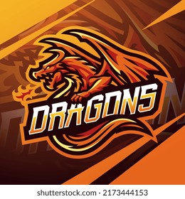 Dragon esport mascot logo design