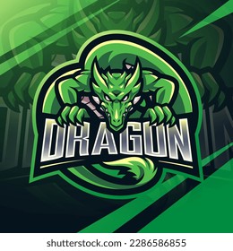 Dragon esport mascot logo design