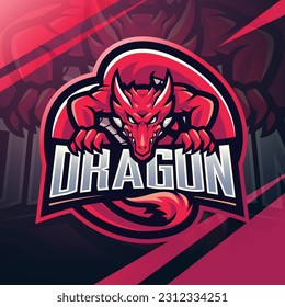 Dragon esport mascot logo design