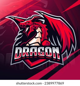 Dragon esport mascot logo design