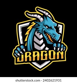 Design-Illustration des Dragon esport-Maskottchens