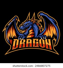 Diseño de logotipo de mascota de exportación Dragon