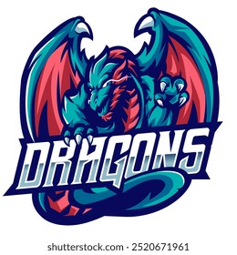 Dragon esport mascot logo design