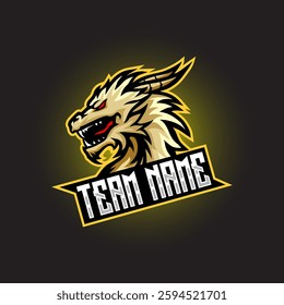 dragon esport mascot logo design template