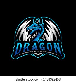 Dragon eSports Logo Design Vector. Dragon Mascot Gaming Logo Concepts.
