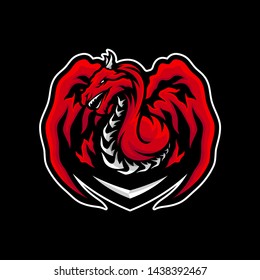Dragon eSports Logo Design Vector. Dragon Mascot Gaming Logo Concepts.