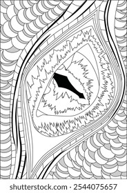 Dragon Eye Adult Coloring Book Page Printable
