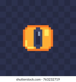 Dragon eye. Pixel art icon. Knitted design. 8-bit. Isolated vector illustration.