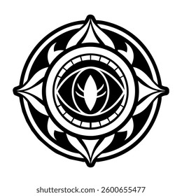 Dragon eye symbol icon in filled style