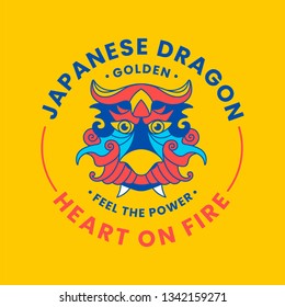 Dragon face logo. Japanese and Chinese dragon modern vector illustration.
