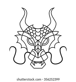 Dragon Face Mask On A White Background