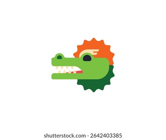 Emoticon do vetor Dragon Face. Ilustração do emoji Dragon Face. Ícone dragão colorido