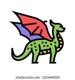 dragon fairy tale animal color icon vector. dragon fairy tale animal sign. isolated symbol illustration