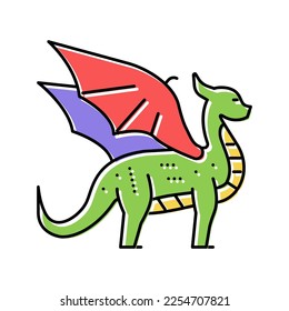 dragon fairy tale animal color icon vector. dragon fairy tale animal sign. isolated symbol illustration