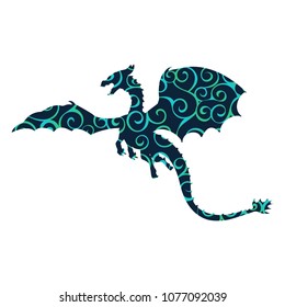 Dragon fantastic pattern silhouette symbol mythology fantasy.