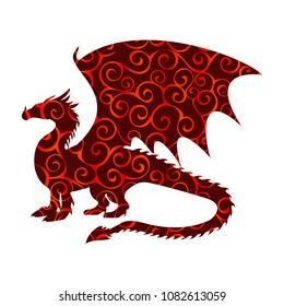 Dragon fantastic pattern silhouette symbol mythology fantasy.