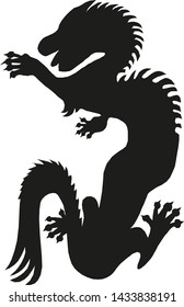 Dragon fantastic silhouette symbol fantasy. Vector illustration.