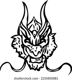 Dragon Fantasy tattoo line art sketch Character design Perfect for logos, patches, stickers, coloring books, role playing games