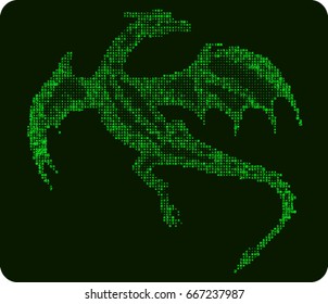 Dragon from the figures on the old monitor