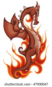 Dragon in fire
