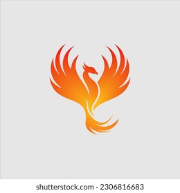Dragon Fire Flame Logo design vector template Negative space style