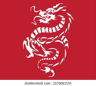Dragon fire illustration vector set wth red background