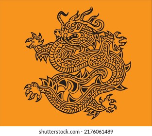 Dragon fire illustration vector set wth orange background