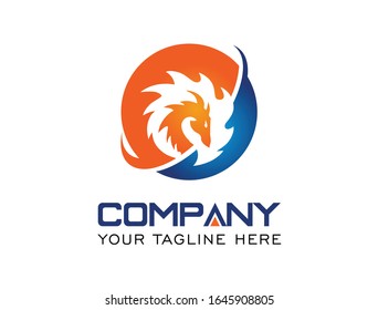 A dragon fire logo for consulting and technology company or personal brand 