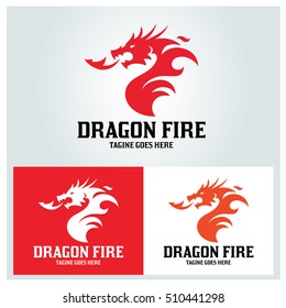 Dragon Fire logo design template ,Vector illustration