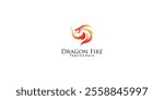 Dragon fire logo design with unique concept premium vector