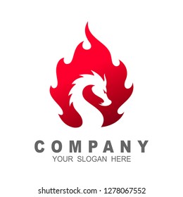 dragon fire logo, flame dragon vector, fire