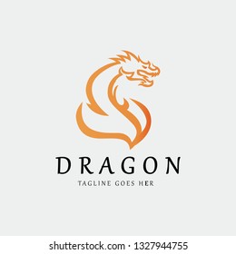 Dragon fire logo. Dragon icon. Vector illustration