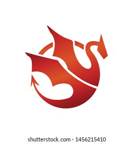 dragon of fire logo template
