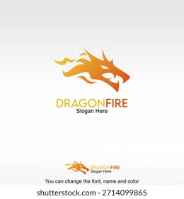 Vector de diseño de Plantilla de logotipo de fuego de dragón