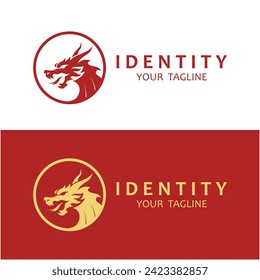 dragon fire logo vector icon illustration design. This logo is ideal for companies or brands looking for a memorable, strong and powerful design.