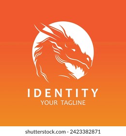 Drachenfeuerlogo, Vektorsymbol-Illustrationsdesign. Dieses Logo ist ideal für Firmen oder Marken, die nach einem unvergesslichen, starken und leistungsstarken Design suchen.
