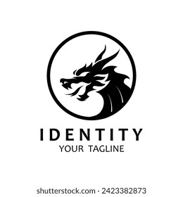 dragon fire logo vector icon illustration design. This logo is ideal for companies or brands looking for a memorable, strong and powerful design.