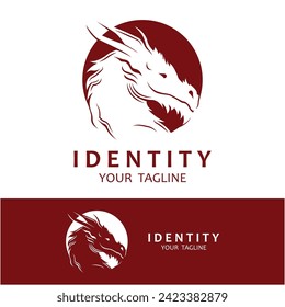 dragon fire logo vector icon illustration design. This logo is ideal for companies or brands looking for a memorable, strong and powerful design.