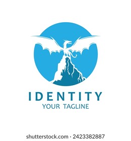 dragon fire logo vector icon illustration design. This logo is ideal for companies or brands looking for a memorable, strong and powerful design.