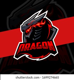 dragon fire mascot esport logo design