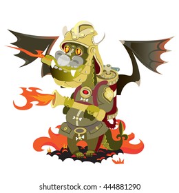Dragon in a fire that puts out fire.vector