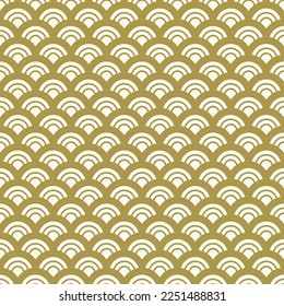 dragon fish scales gold chinese seamless pattern