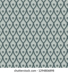 Dragon or fish scales in vector. Bright seamless pattern with reptilian skin texture.