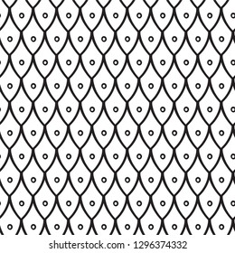 Dragon or fish scales in vector. Bright seamless pattern with reptilian skin texture.
